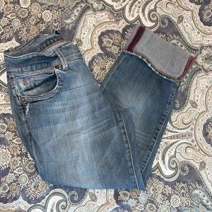 Polo Jeans cropped cuffed jeans size 29 distressed EUC note: the cuff is sewn